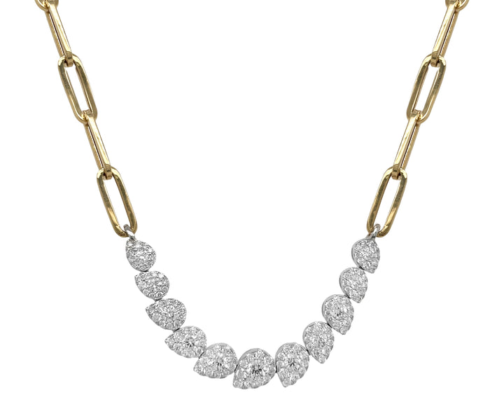 18kt Yellow and White Gold Diamond Necklace