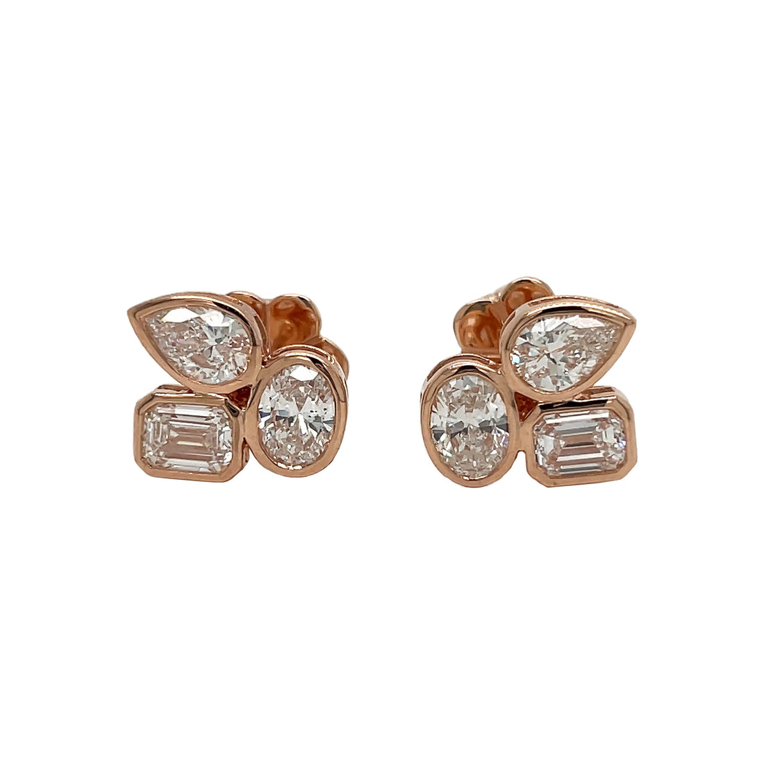 18kt Rose Gold Diamond Earrings