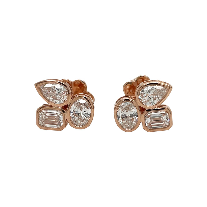 18kt Rose Gold Diamond Earrings