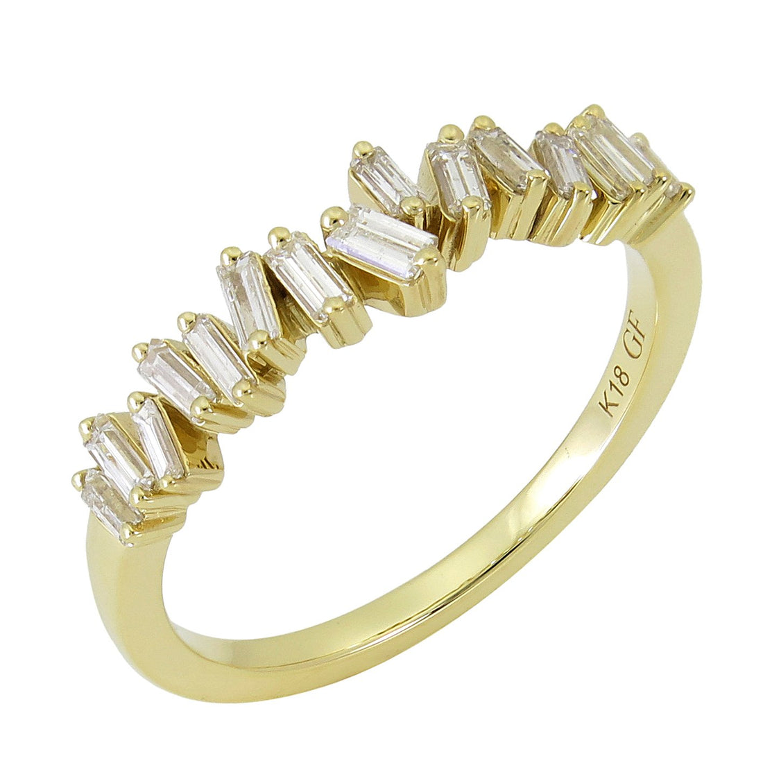 18kt Yellow Gold Diamond Half-way Band