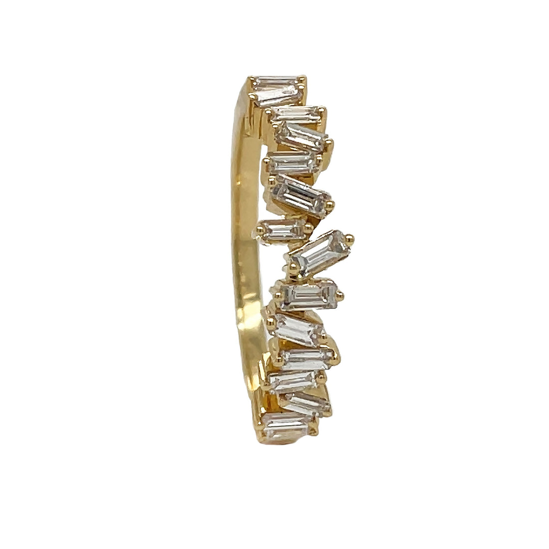 18kt Yellow Gold Diamond Half-way Band