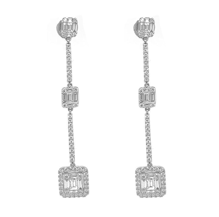 18kt White Gold Diamond Earrings