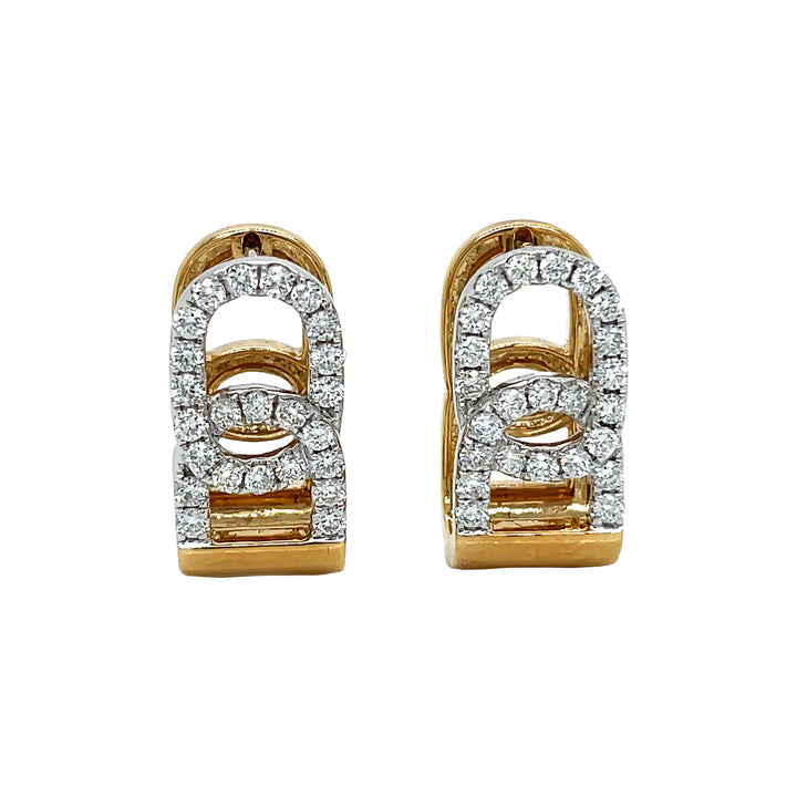 18kt White and Yellow Gold Diamond Earrings
