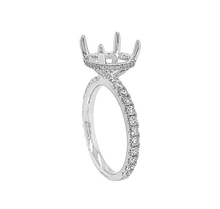 18kt White Gold Diamond Semi Mount