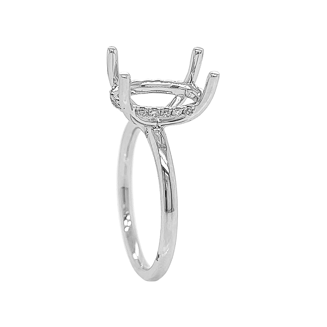18kt White Gold Diamond Semi Mount