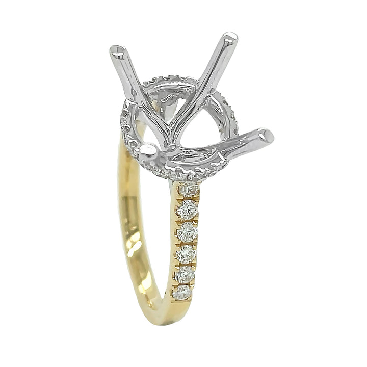 18kt Yellow and White Gold Diamond Semi-mount