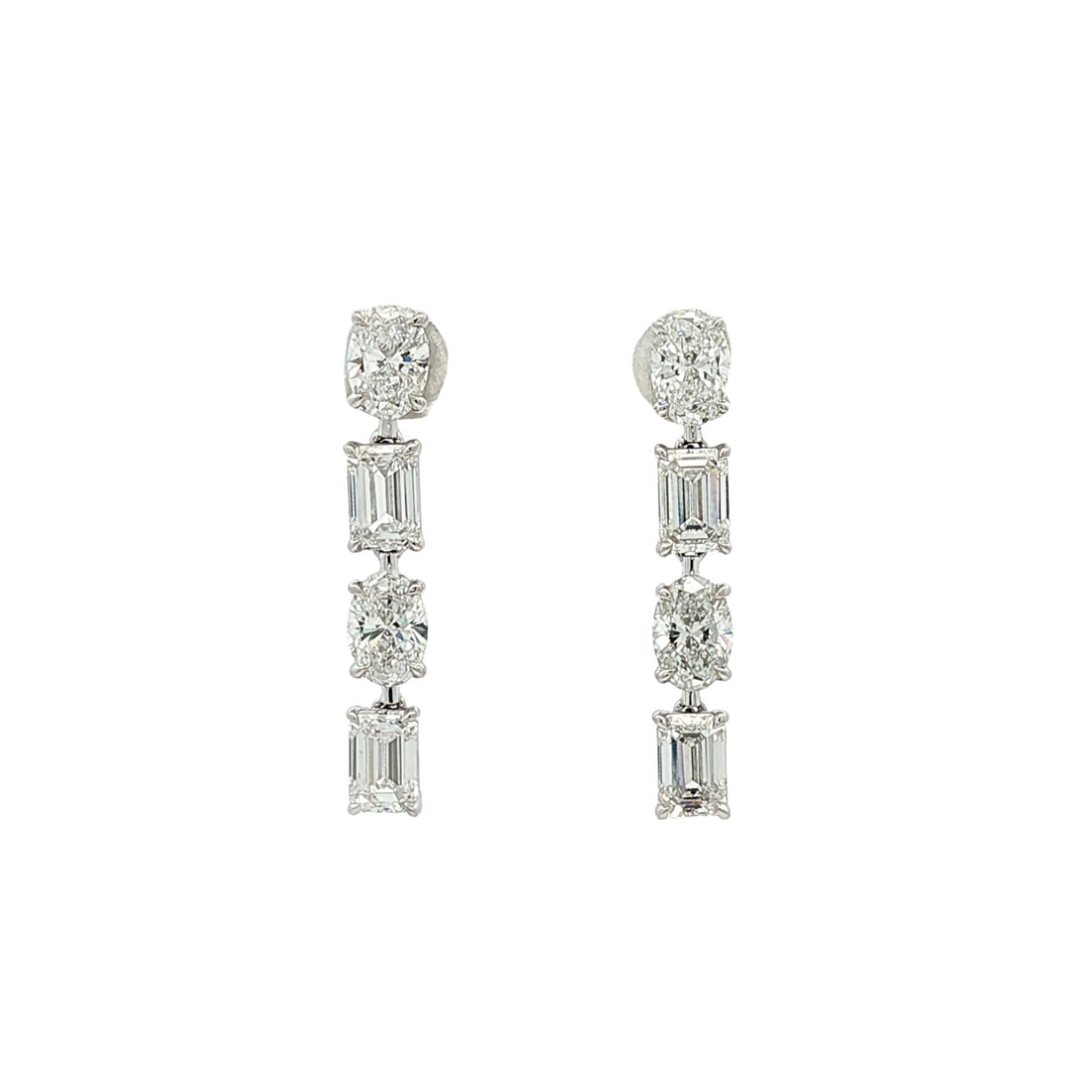 18kt White Gold Lab Diamond Dangling Earrings