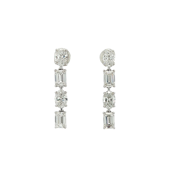 18kt White Gold Lab Diamond Dangling Earrings