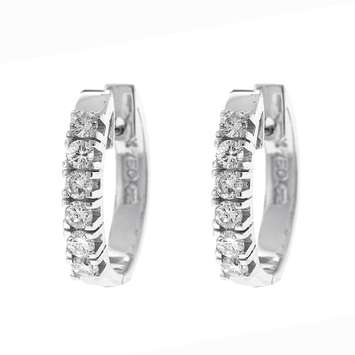 18kt White Gold Diamond Hoop Earrings