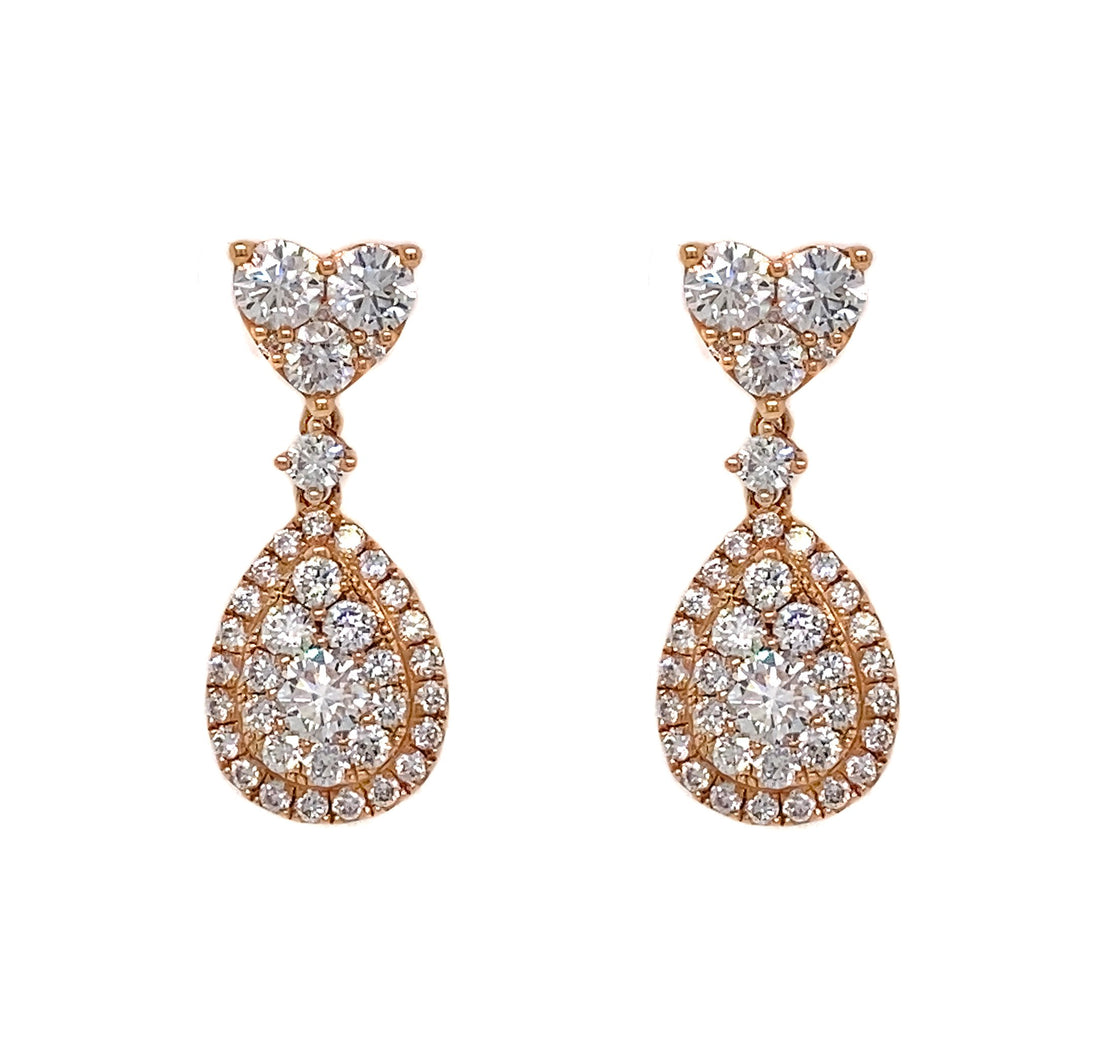 18kt Rose Gold Diamond Earrings