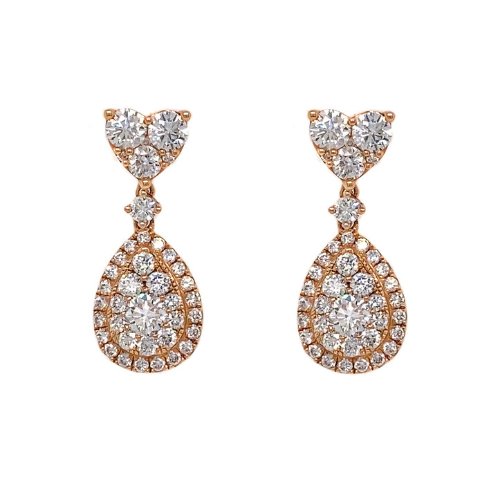 18kt Rose Gold Diamond Earrings