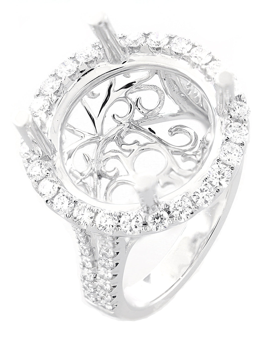 18kt White Gold Diamond Semi-mount
