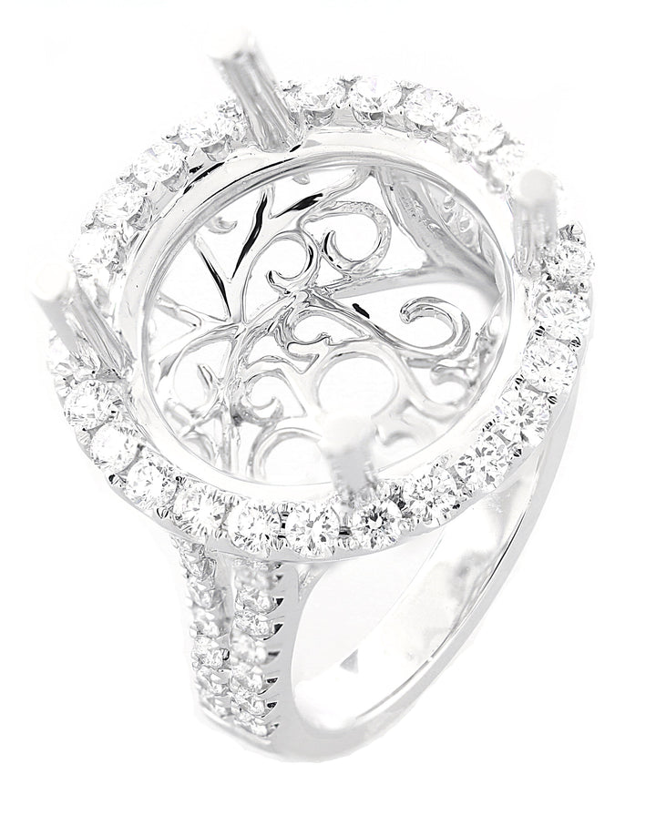 18kt White Gold Diamond Semi-mount