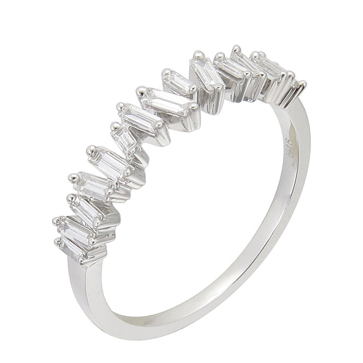 18kt White Gold Diamond Half-way Band