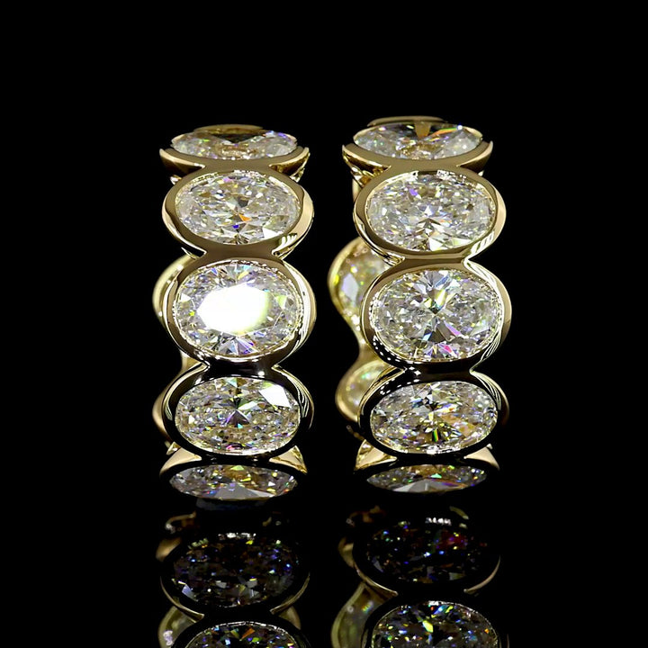 14kt Yellow Gold Lab Diamond Huggie Earrings