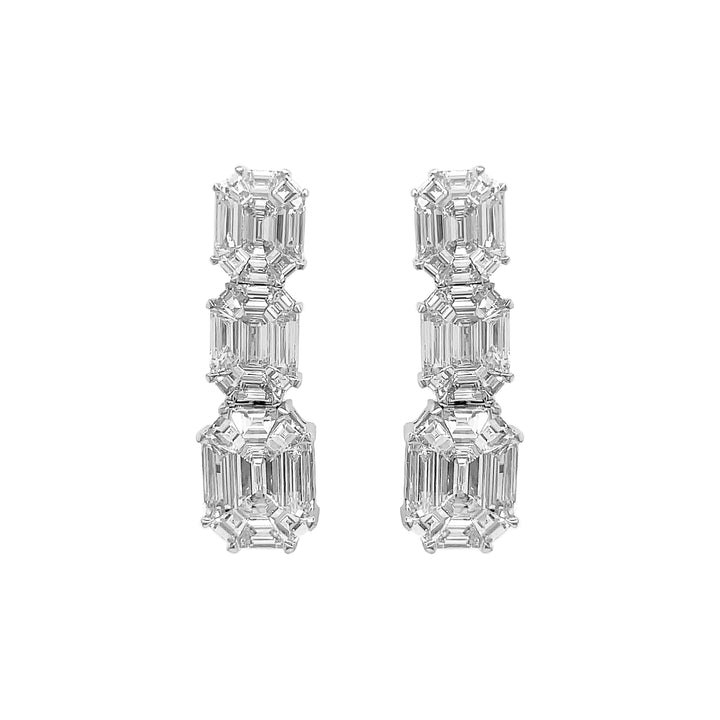 18kt White Gold Diamond Earrings