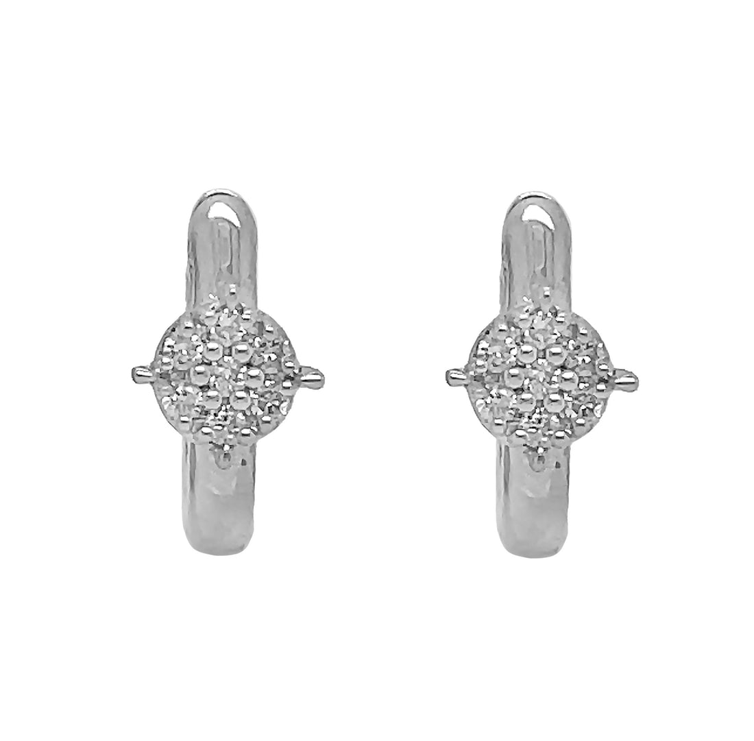 18kt White Gold Diamond Huggie Earrings