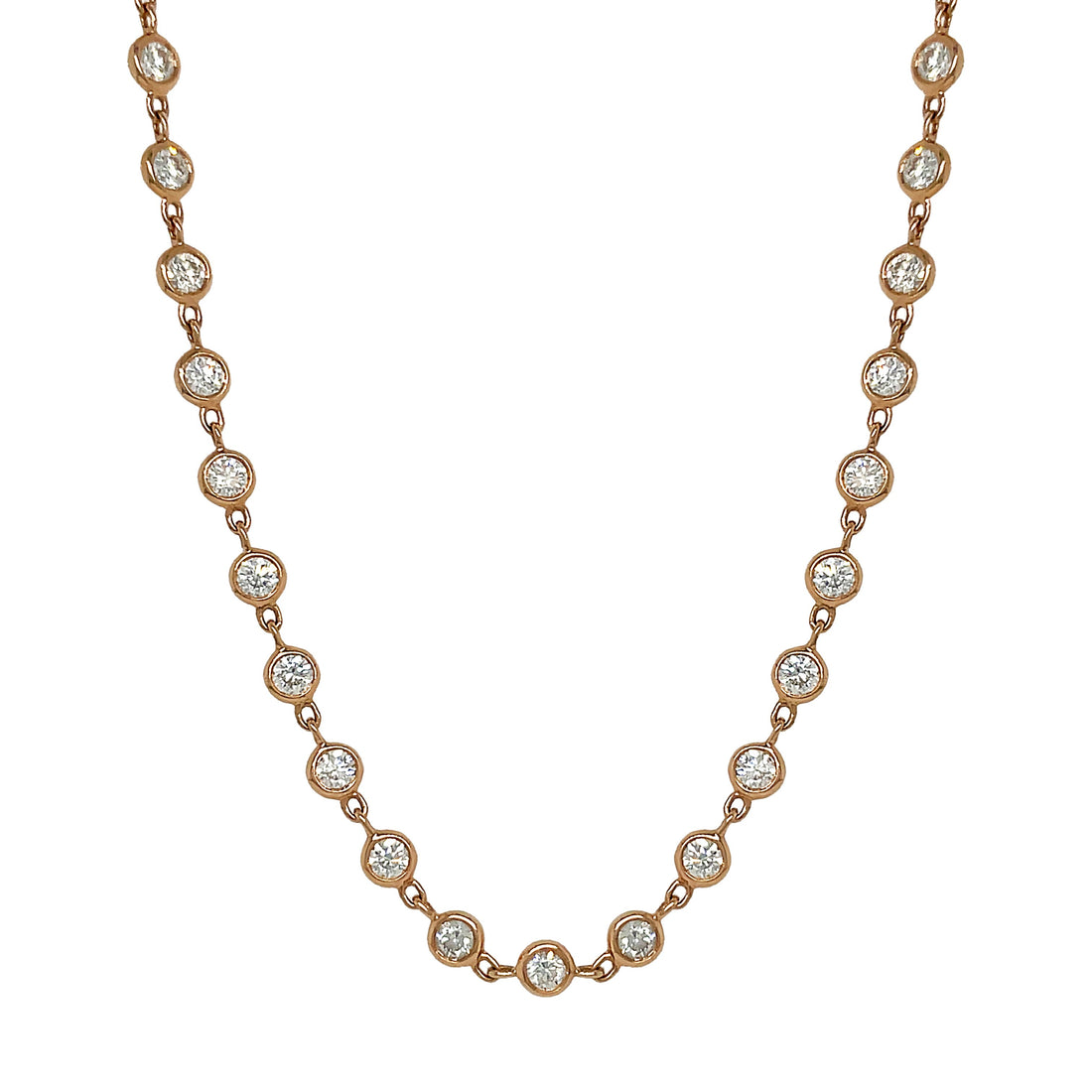 18kt Rose Gold Diamonds-by-the-inch Necklace