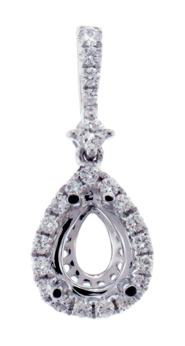 18kt White Gold Diamond Halo Pendant Mounting