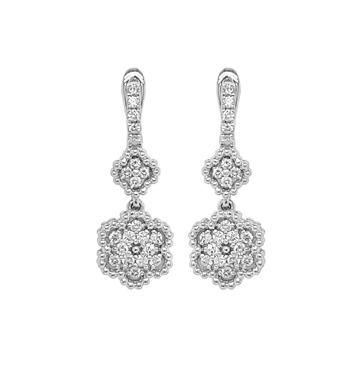 18kt White Gold Diamond Earrings