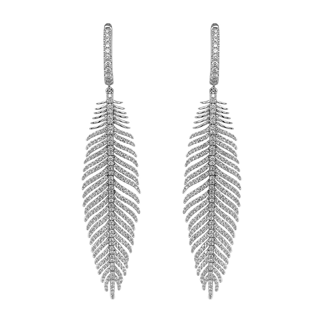 18kt White Gold Diamond Earrings