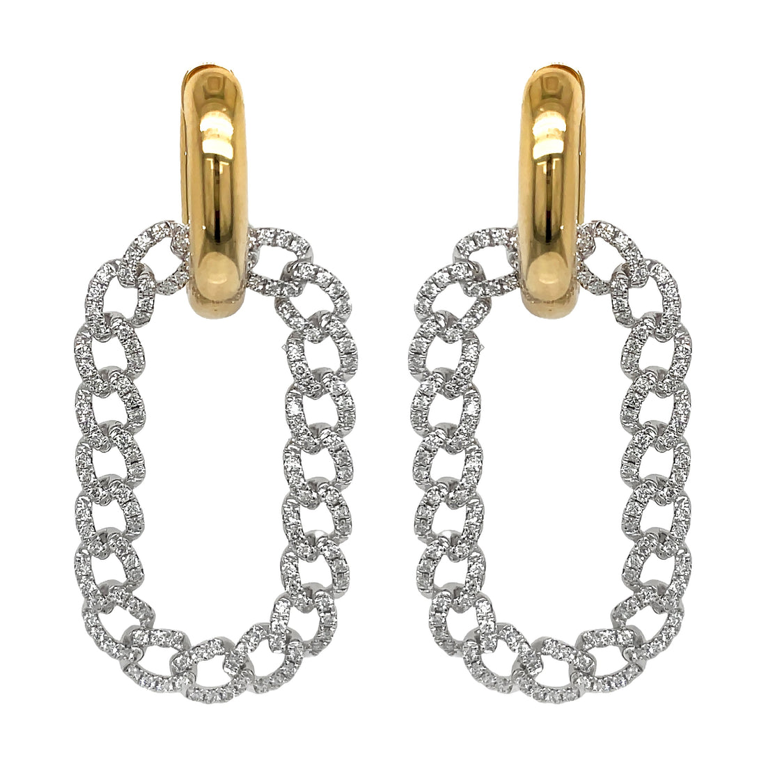18kt Yellow and White Gold Diamond Earring