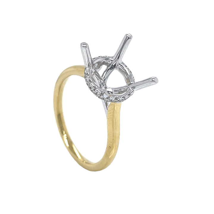 18kt Yellow and White Gold Diamond Semi-mount