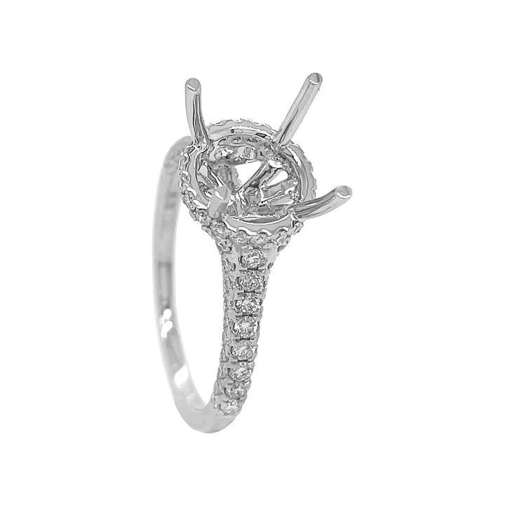 18kt White Gold Diamond Semi Mount