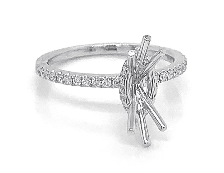 18kt White Gold Diamond Semi Mount