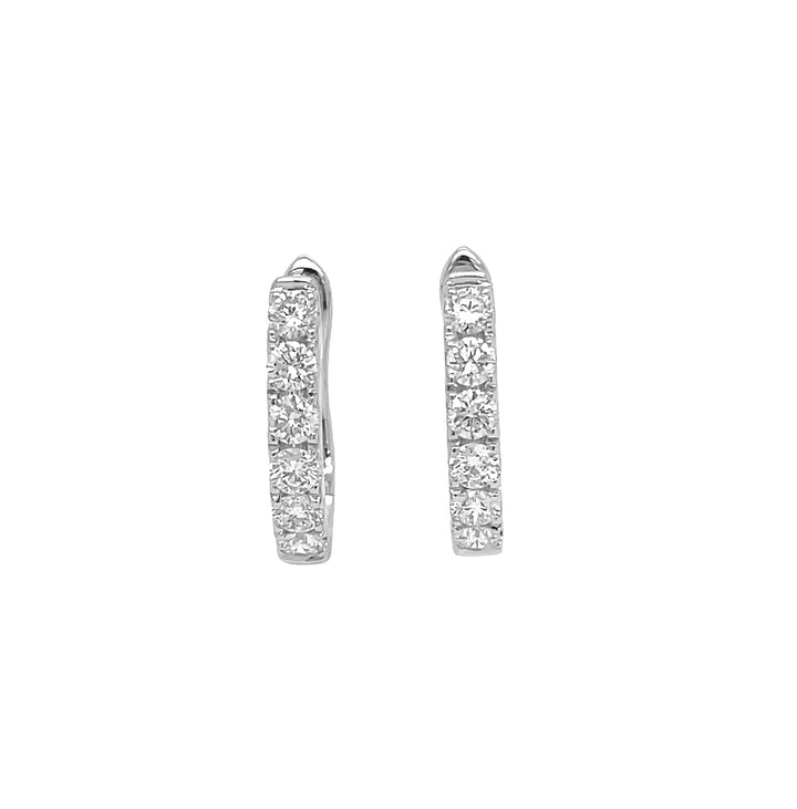 18kt White Gold Diamond Huggie Earrings