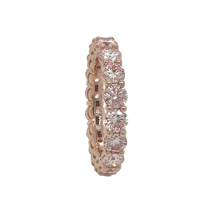 18kt Rose Gold Lab Pink Diamond Eternity Band