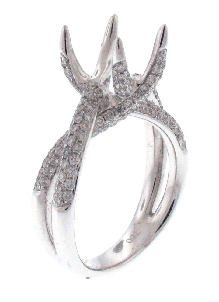 18kt White Gold Diamond Semi Mount