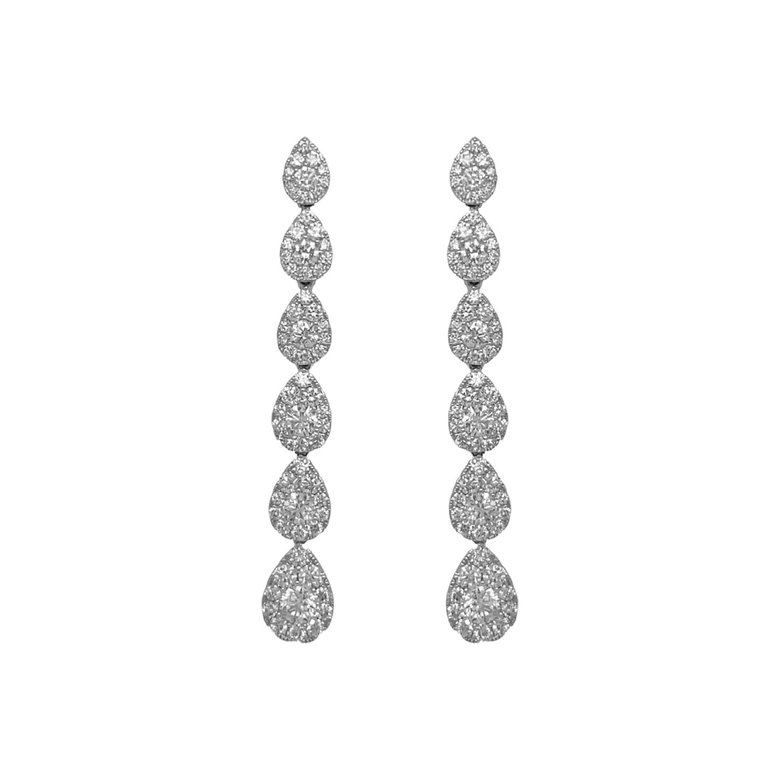18kt White Gold Diamond Dangling Earrings