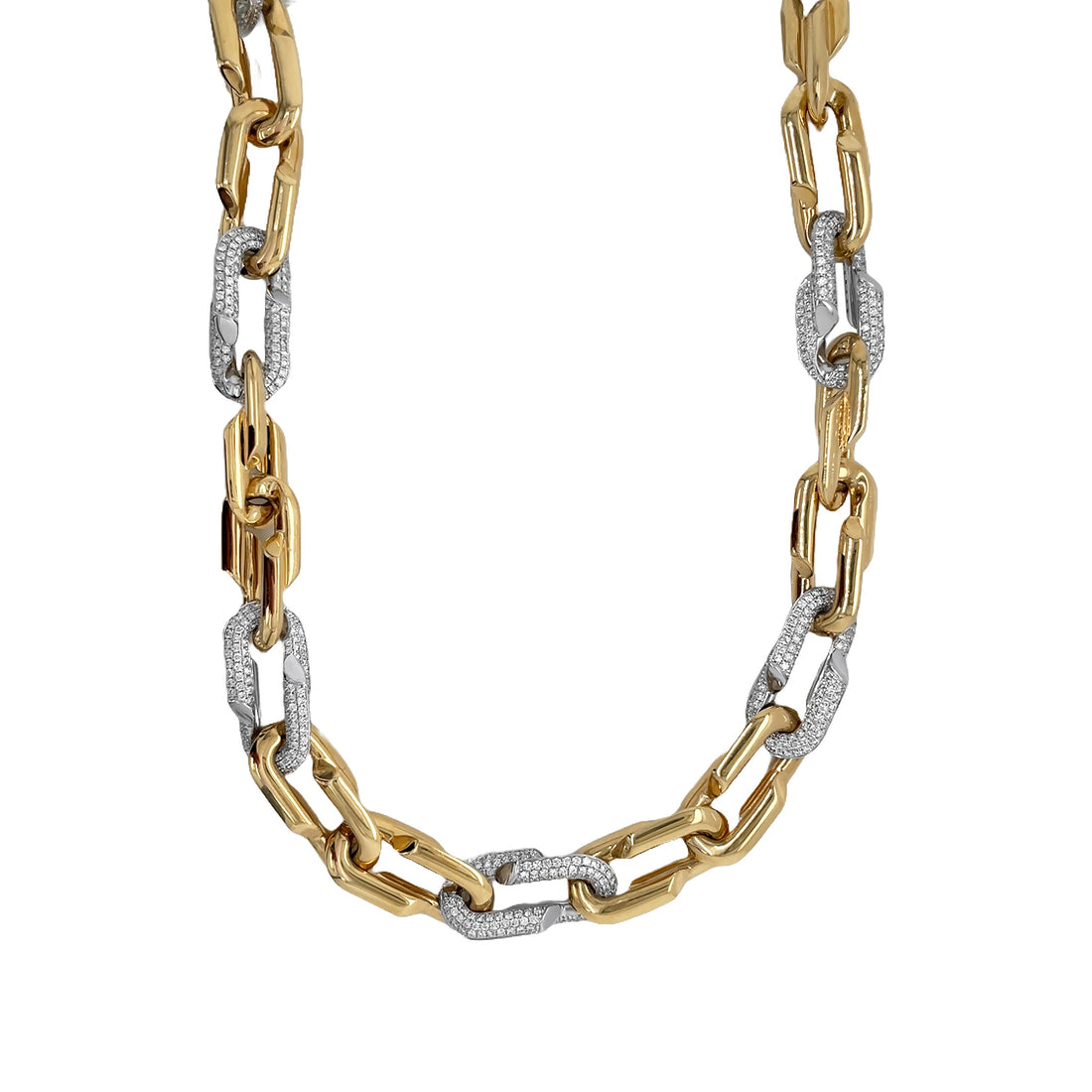 18Kt Yellow Gold Diamond Link Necklace