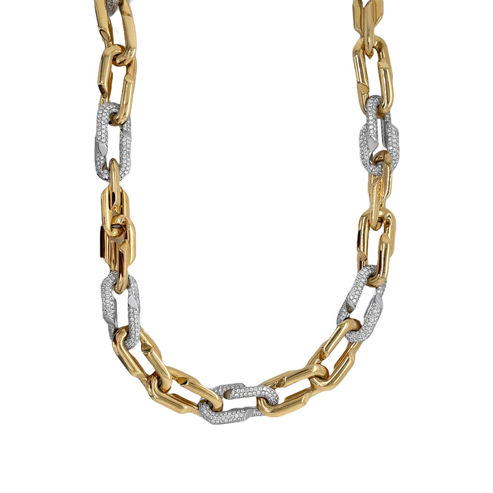 18Kt Yellow Gold Diamond Link Necklace