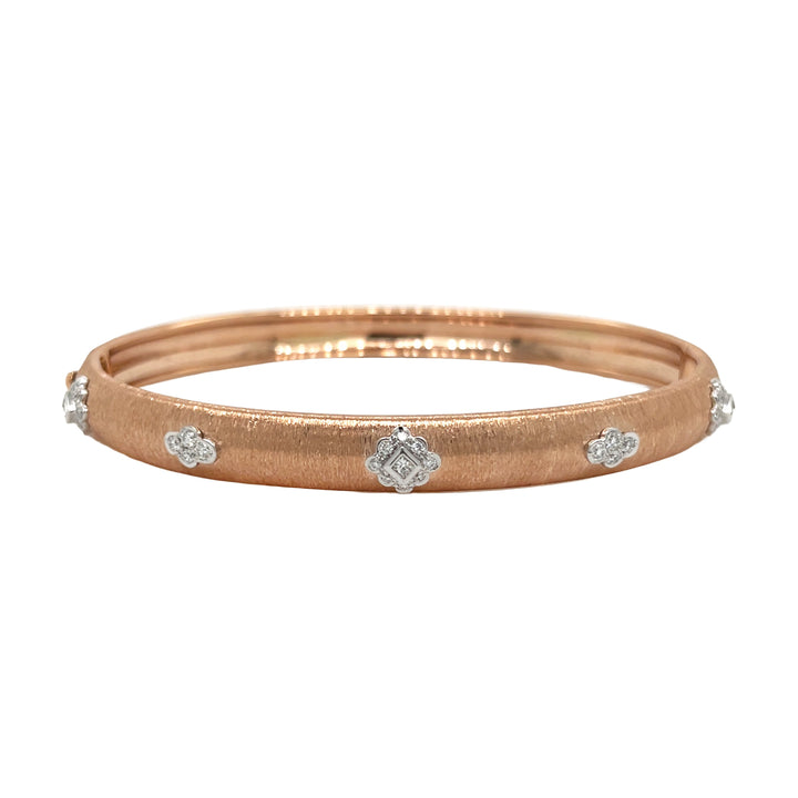 18kt Rose and White Gold Dimaond Bangle