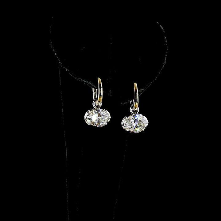 14kt Yellow And White Gold Lab Diamond Earrings