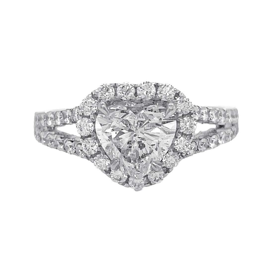 18kt White Gold Diamond Heart Ring