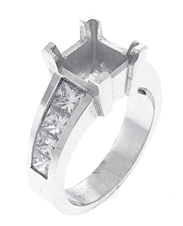 18kt White Gold Diamond Semi Mount