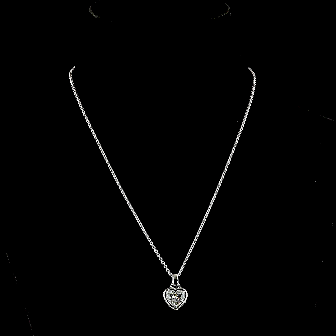 14kt White Gold Lab Diamond Pendant