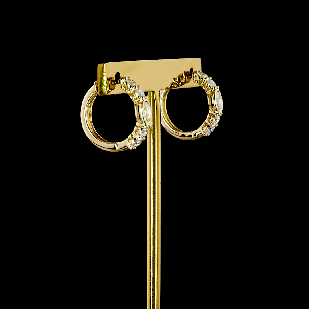 14kt Yellow Gold Lab Diamond Huggie Earrings