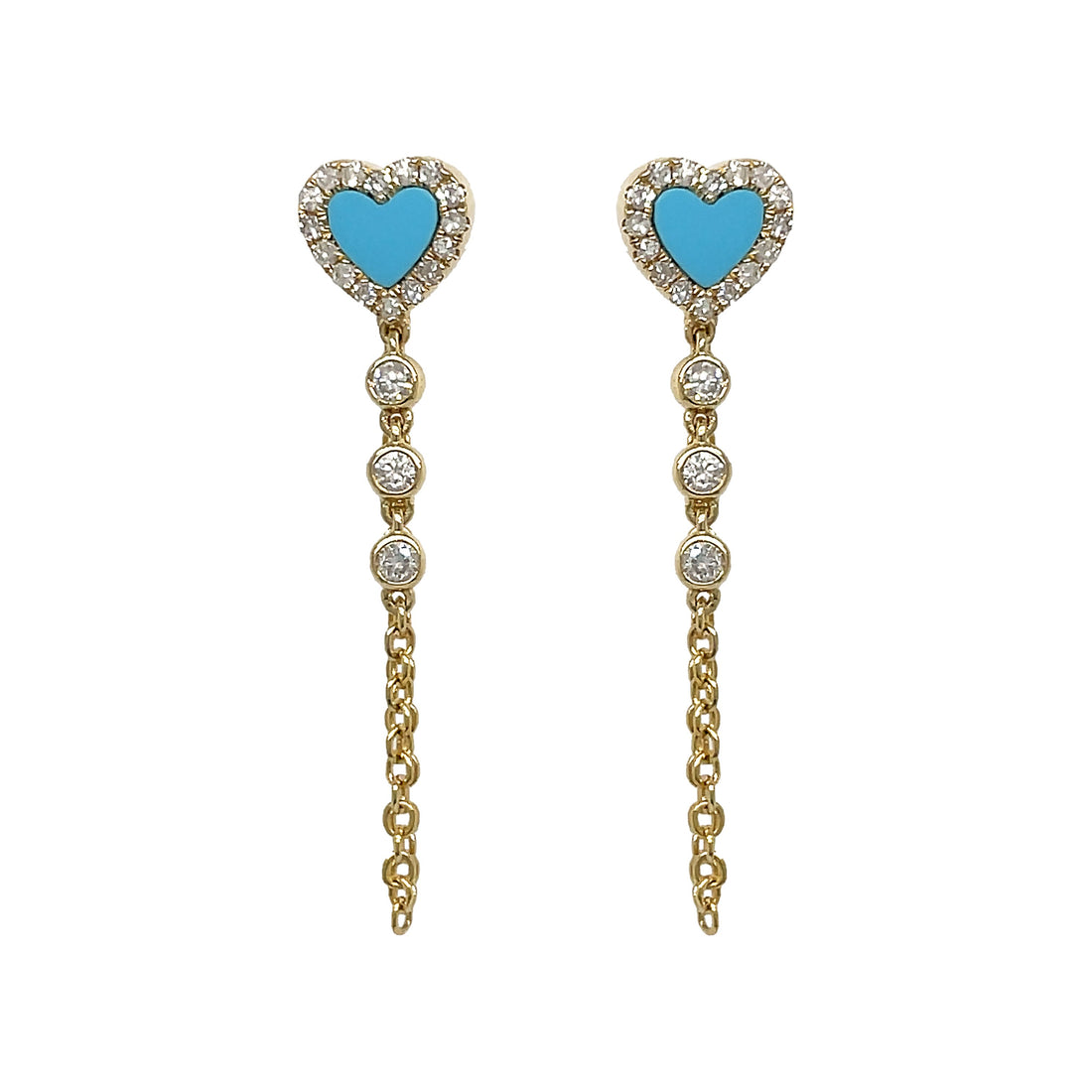 14kt Yellow Gold Diamond and Tourmaline Earrings