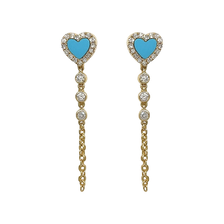 14kt Yellow Gold Diamond and Tourmaline Earrings