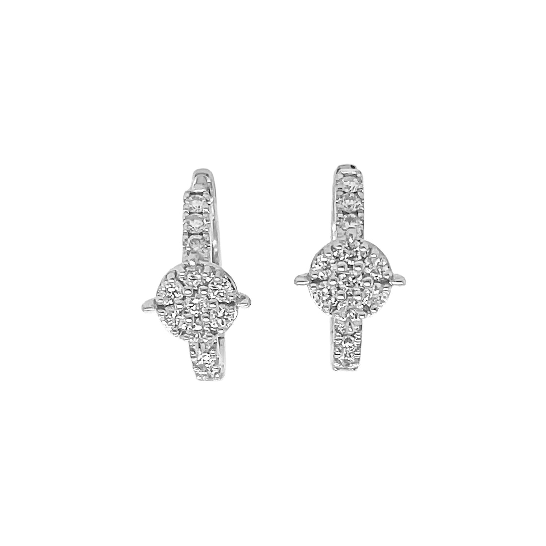 18kt White Gold Diamond Huggie Earrings