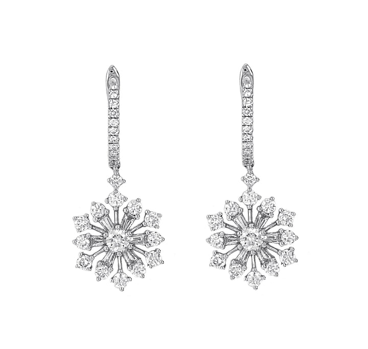 18kt White Gold Diamond Earrings