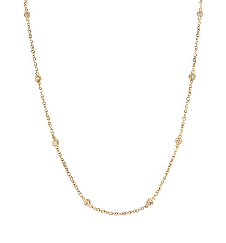 18kt Yellow Gold Diamond By The Inch Necklace