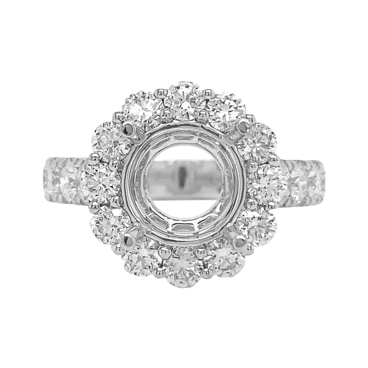 18kt White Gold Diamond Semi Mount