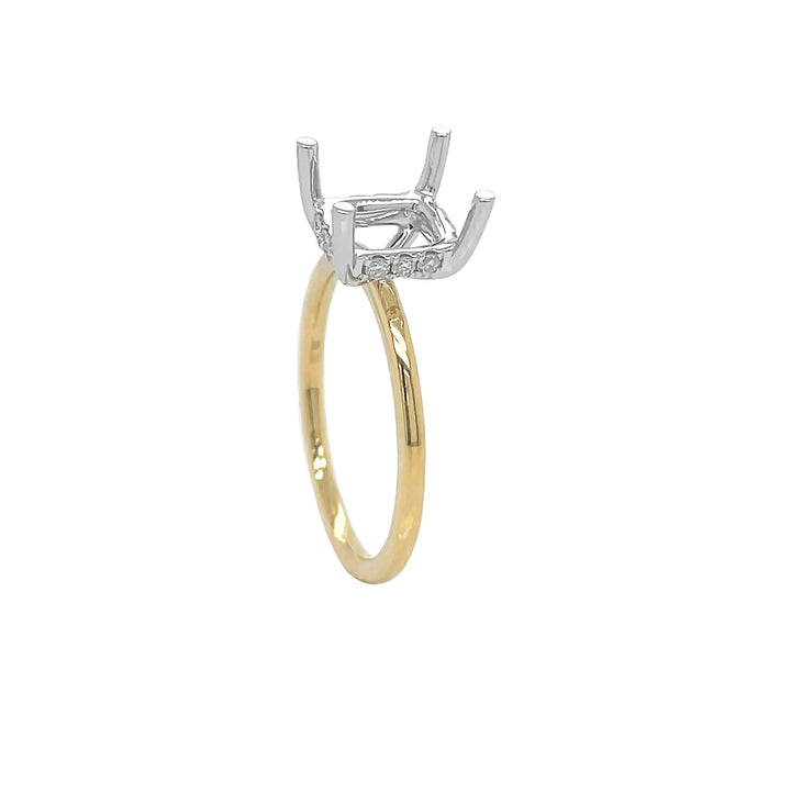 18kt Yellow and White Gold Diamond Semi-mount