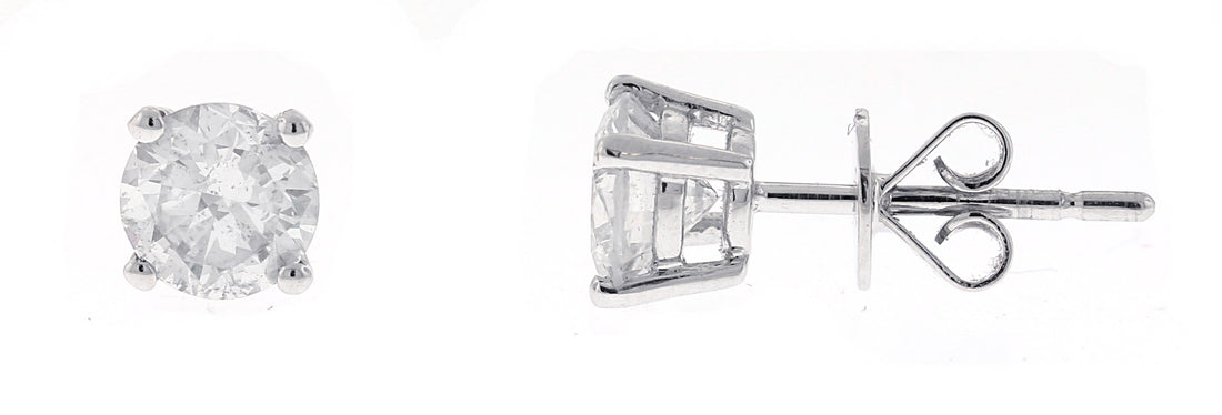 18kt White Gold Diamond Stud Earrings