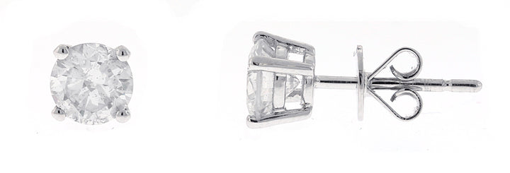 18kt White Gold Diamond Stud Earrings